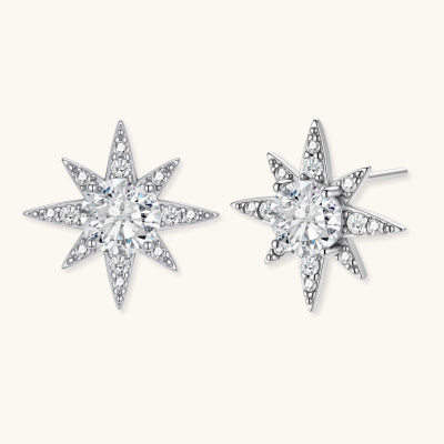 Celestial Star Studs earrings photographed for VENIER on a warm ivory product set